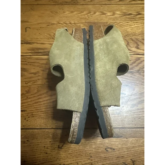 Birkenstock Milano Mens Sz 5/7 EU38 Comfort Slingback Sandals Khaki Brown Nice - Picture 4 of 9